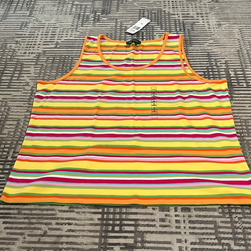 Striped multicolored Ralph Lauren tank top.